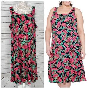 NIC+ZOE Colorful Canopy Midi Dress 2X *New With Tags*